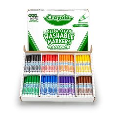 crayon washable markers in display box