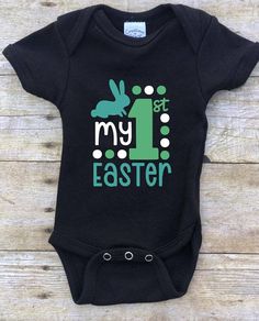 My First Easter Custom Vinyl Onesie/Baby Girl Easter Onesie/Baby Boy Easter Onesie/Easter Onesie/Cus Baby First Easter, Easter Onesie, Easter Outfit For Girls, Trendy Baby Clothes, Baby Boy Onesies