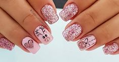 White And Pink Christmas Nails, Christmas Nails Diy, Kids Nail Designs, Pedicure Nail Designs, Nail Tip Designs, Disney Nails, Dipped Nails