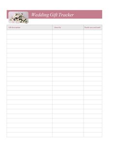 a wedding gift tracker with flowers on it