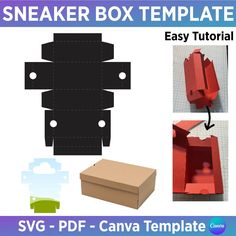 the instructions to make a sneaker box template for paper crafting and diy projects