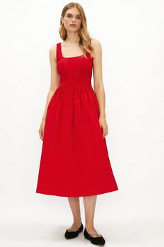 Sometimes simplicity is the key to beautiful dressing. This delightful taffeta skater dress is cut to a mid-length fit and designed with an A-line silhouette, gathered waist and full skirt for a figure flattering finish. Christmas Party Outfits, Party Outfits, Dress Red, Full Skirt, Skater Dress, Dress Collection, Mid Length, Party Outfit, Christmas Party