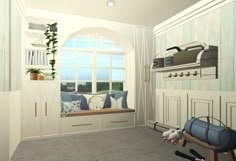 Costal Bloxburg House Exterior 1 Story, Coastal Garage Interior, Bloxburg Window Seat Ideas, Bloxburg House Window Ideas, Best Lighting Colors In Bloxburg, Coastal Grandmother Bloxburg House, Bloxburg Bay Window Ideas, Bloxburg House Coastal Ideas, Bloxburg Windows Ideas