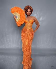 Become a showstopper in this stunning number!  Hand fan and head gear (gele) sold differently.  Please note that custom/luxury dresses cannot be returned or exchanged. All sales are final! ‼️MEASUREMENTS REQUIRED ‼️ Burst Hips  Waist Dress length  Sleeve length  Under burst Shoulder  Please note that the exact fabric might not be available and we will provide similar options  Made with 100% lace Care: Hand wash. Do not bleach Feel free to start a chat for any enquiry. Thanks for visiting. Yoruba Wedding Dress, African Bride Dress, Nigerian Traditional Dresses, Aso Ebi Dresses, Nigerian Wedding Dress, Aso Ebi Lace Styles, Nigerian Outfits, Nigerian Dress, Nigerian Lace Styles Dress