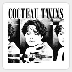 a black and white photo of three young boys with the words coeteau twins