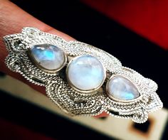 Multi Stone ring, rainbow Moonstone, Moonstone Jewelry, Long ring, Silver ring, Silver Jewlery, Handmade Ring, Handcrafted jewelry, Rear stone ring, Handcrafted Jewelry, Bali Work Ring, Rear stone ring, One of a kind ring, Designer Ring, Boho Silver ring, Note: Only One Ring is available this is a rear stone.. Note: We customized the design according to your design and your Birthstone. Note nickle free silver ring Pure 925 sterling silver is used ( color of gemstone will vary according to natura Silver Multi-stone Moonstone Ring In Spiritual Style, Spiritual Silver Multi-stone Moonstone Ring, Silver Multi-stone Moonstone Ring As Gift, Silver Moonstone Multi-stone Rings, Rainbow Moonstone Jewelry, Etsy Jewelry Handmade, Silver Jewlery, Full Finger Rings, Long Ring