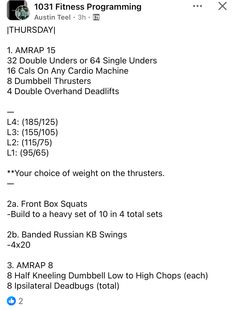 an iphone screen showing the instructions for how to use dumbbells on your iphone