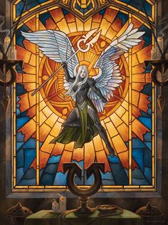 Mtg Avacyn, Chris Rahn, Challenges To Do, Very Happy, Stained Glass, Angel, Glass