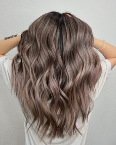 Mushroom Light Brown Hair Color, Light Ash Brown Hair Color Ideas, Hair Color Ideas With Brown Hair, Mushroom Bronde Hair Balayage, Ash Blond Brown Hair, Mushroom Color Hair With Highlights, Mush Room Brown Hair, Mushroom Brown Silver Balayage, Level 6 Mushroom Brown Hair