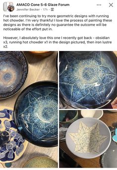 some plates and bowls with designs on them are shown in this instagramting post