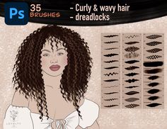 - What's included: 35 Procreate Brushes - Curly Hair - wavy Hair - dreadlocks easy and fast to use! Hope you enjoy ♥️ If you have any questions please don't hesitate to contact us. IMPORTANT: These are digital files only. You will receive a digital file. This brushes only for photoshop Format: .abr The Brushset may be used for personal use. You may not share, resell or redistribute this Brushset. Due to the digital nature of this item, it is impossible to return the item. Therefore, we are unabl Procreate Resources, Blush Paint, Curly Hair Brush, Procreate Ipad Tutorials, Dry Curly Hair, Textured Curly Hair, Hair Brush Set, Waves Hair, Drawing Tutorials For Beginners