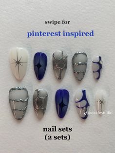 Bday Nails, Band Nails, Art Deco Nails, Nice Nails, Nails Desing