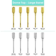 USA #1 PANA Brand Dome Top Large Barrel Nail Carbide Bit - Shank 3/32&quot; Dremel Drill, Remove Acrylics, Smile Lines, Drill Machine, Round Nails, Hard Gel, Training Tools, Nail Art Supplies