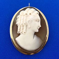 * Victorian 14K Yellow Gold Oval Carved Cameo Pin Brooch Option Pendant  * Length with bale: 1-3/4" * Length without bale: 1-5/8" * Width: 1-1/4" * Cameo measures: 1-1/2" x 1-1/8" * Weight: 8.6 tgw * Marked: 14K * Condition: Great * Chain is not included but can be purchased at an additional cost. * G1243    Exported By ExportYourStore :) Oval Intaglio Brooches For Anniversary, Luxury Oval Intaglio Brooches, Classic Oval Brooches For Collectors, Luxury Oval Engraved Brooches, Luxury Oval Cameo Brooch, Cameo Necklace, Pin Brooch, Brooch Pin, Jewelry Necklaces