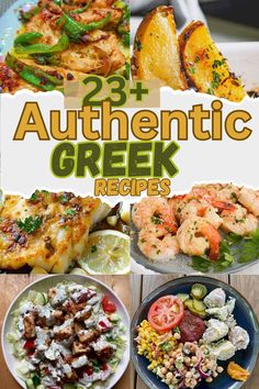 the cover of 25 authentic greek recipes, including grilled meats and salads