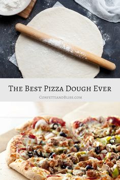 the best pizza dough ever is made and ready to be eaten