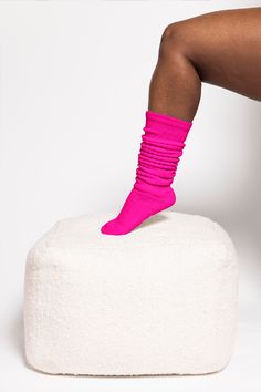 Revel in the nostalgia of the 80's with our Thunda Slouch socks - redesigned to offer unmatched softness and stretch to fit ALL foot sizes, easily! Designed to slouch, these lightweight socks offer a laid-back vibe perfect for lounging, dancing, or simply embracing your inner retro fashionista. With 13 vibrant colors to choose from, the Thunda Slouch collection brings a touch of nostalgia to the spring-summer season. Simply pull up the extra long length and slouch them down for the perfect relax Pink Stretch Knee-high Socks, Comfortable Stretch Pink Knee-high Socks, Trendy Stretch Soft Socks, Trendy Soft Stretch Socks, Thigh Belt, Socks Collection, Slouch Socks, Sugar Plum, The 80's