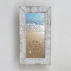 Framed Waves - Grandchildren Are Heavenly Gifts - 10-1/2-in - Mellow Monkey Beach Cowboy, White Washed Wood, Driftwood Frame, Gift From Heaven, Beach Images, Holiday Toys, Whitewash Wood, Glass Frame, Mirrored Furniture