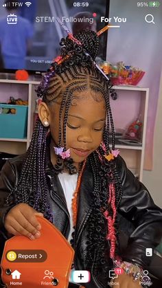 Back To School Hairstyles Black Kids Natural Hair Braids, Birthday Hairstyles For Black Kids, Half Up Half Down Braids Kids, Half Up Half Down Kids Braids, Cute Braided Hairstyles For Kids, Natural Hairstyles Braids, Silver Hair Ideas, Hair Ideas For Women, Toddler Braids