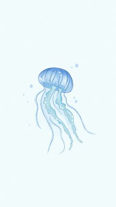 a drawing of a jellyfish floating in the water