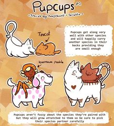 some animals that are in different stages of being playful with each other, and the caption says pupcups