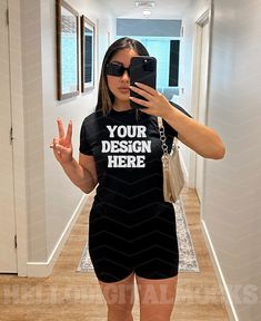 Band Merch T-shirt With Custom Print, Band Merch T-shirt With Custom Print And Short Sleeves, Band Merch T-shirt With Branding, Band Merch T-shirt With Branding And Short Sleeves, Crop Top Selfie, Mock Up T Shirt, Tee Mockup, Inspired Aesthetic, T Shirt Crop Top