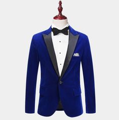 Mens Blue Velvet Tuxedo Jacket With Peak Collar from Gentlemansguru.com Blue Winter Tuxedo For Formal Occasions, Royal Blue Tuxedo Blazer With Suit Collar, Royal Blue Tuxedo Blazer For Party, Royal Blue Winter Blazer For Formal Occasions, Royal Blue Formal Blazer For Winter, Winter Formal Royal Blue Blazer, Royal Blue Formal Winter Blazer, Blue Tuxedo For Winter Events, Winter Blue Tuxedo With Notch Lapel