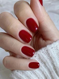 Unghie Sfumate, Squoval Nails, Smink Inspiration, Red Nail, Classy Nails, Chic Nails, Square Nails, Nail Manicure