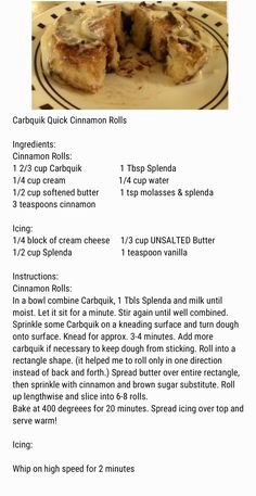 the recipe for caramel cinnamon rolls is shown