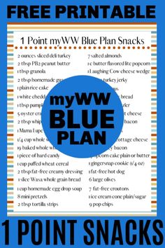 Ww Free Points Food List, Weight Watchers Blue Plan, Snacking Ideas, Ww Blue Plan, Blue Foods, Blue Recipes, Weight Watchers Menu