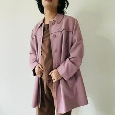 Brand: Ilgwu Made In The Usa Fits Like A Women’s L/Xl (10/12) Measurements (Taken Flat) Length: 37” Shoulders: 17.5” Chest: 24” Sleeves: 23” Model Is 5’4, Wears Size 30 Pants, And Men’s M Or Women’s L/Xl Oversized Pink Outerwear For Daywear, Pink Oversized Outerwear For Daywear, Vintage Double-breasted Pea Coat For Spring, Pink Outerwear For Daywear In Fall, Pink Casual Outerwear With Notch Lapel, Spring Vintage Outerwear With Lapel Collar, Pink Notch Lapel Outerwear For Fall, Casual Pink Outerwear With Notch Lapel, Vintage Long Pea Coat For Spring