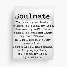 the poem for soulmate duvet cover