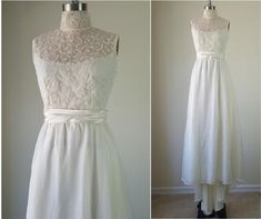 the dress is white and has lace on it