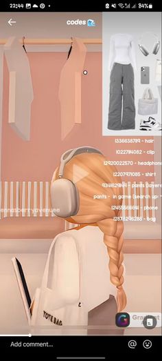 an animated image of a woman's hair and clothing on the app store screen