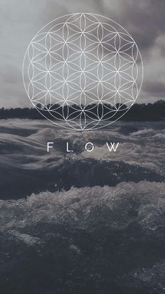 the logo for flow is shown above water