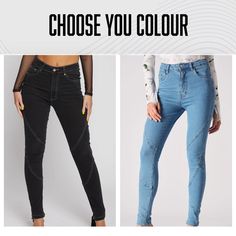 Elevate your wardrobe with our high waisted skinny jeans, available in both classic black and versatile blue wash. These jeans are designed to flatter your figure with their high-rise style, offering extra coverage and support while the skinny fit hugs your curves for a sleek, streamlined silhouette. Featuring luxurious raised seam details, contrast stitching, and internal waistband adjusters for a perfect fit, these jeans are both stylish and comfortable. With silver-branded hardware and a vegan leather patch, they add a touch of class to any outfit. Ideal for casual or dressy occasions, these jeans are a must-have for any fashion-forward wardrobe. What Makes This Product Unique: Internal waistband adjusters for a perfect fit Contrast stitching Stretch factor 2/3 for comfort Raised seam d Luxury High Rise Jeans With Contrast Stitching, Luxury Blue Jeans With Contrast Stitching, Luxury High-rise Jeans With Contrast Stitching, High Rise Style, Womens Jeans, Jeans Black, Contrast Stitch, Classic Black, Black Blue