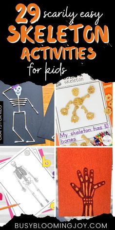 the 25 scary easy skeleton activities for kids to do with their hands and feet on halloween