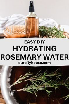 Just rosemary sprigs and water, and you can make your own rosemary water for hair right now. It’s that easy! Good to replenish dry hair, relieve itchy scalps, and promote new hair growth. You’ll be a fan like me in no time! Rosemary Water For Skin, How To Use Rosemary Water For Hair, Diy Rosemary Water For Hair, How To Make Rosemary Water For Hair, Rosmarin Water For Hair, Rosemary Hair Growth Spray, How To Apply Rosemary Water To Hair, Rosemary Water For Hair Growth, Rosemary Water For Hair