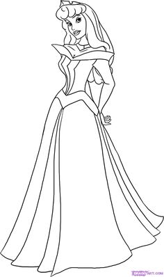 princess aurora from disney's sleeping beauty in her wedding dress coloring page for kids