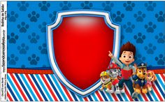 an image of a cartoon character with paw patrol on it's chest and other characters around him