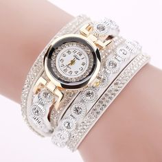 Crystal Round Dial Luxury Wrist Watch - Uniqistic.com Digital Watches Women, Digital Face, Face Rhinestones, Ladies Bracelet Watch, Watch Digital, Rhinestone Watches, Bracelet Watches Women, Women Chain, Leather Band