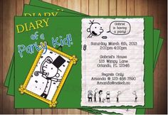 two green and white flyers with an image of a cartoon character on the front, one in