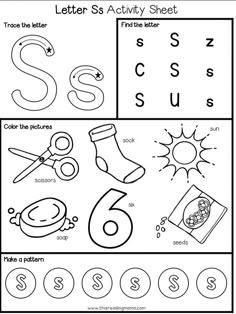 the letter s worksheet for preschool to learn how to write and draw letters