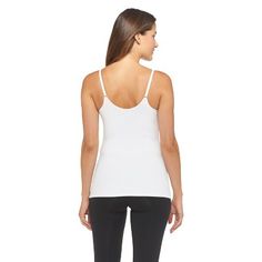 Maidenform Self Expressions Women's Wireless Cami with Foam Cups 509 White - L Fitted Full Coverage Tank Top With Seamless Construction, Fitted Tank Top With Seamless Construction, White Fitted Full Coverage Top, Fitted Sports Camisole With Built-in Bra, White Fitted Tops With Full Coverage, Seamless Shaping Tops With Full Coverage, White Shapewear Top With Built-in Bra, White Fitted Elastane Camisole, Stretch Full Coverage Top For Workout