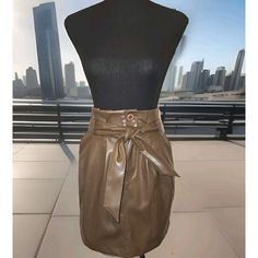 Nwt! Kendall + Kylie Faux Leather Brown Mini Skirt Size Small Brown Faux Leather Skirt For Party, Brown Mini Skirt For Date Night, Elegant Belted Skirt For Day Out, Elegant Brown Skirt For Date Night, Brown High Waist Mini Skirt For Party, High Waist Brown Mini Skirt For Party, Chic Brown Skirt For Night Out, Chic High Waist Belted Mini Skirt, Chic High Waist Brown Skirt