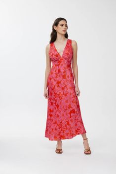 Finders - Evie Midi Dress - Hot Pink Daisy – Fashion Bunker US