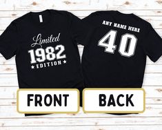 two shirts with the same name and number on them, one is black and white