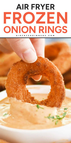 Learn how to cook frozen onion rings in air fryer! Crispy and satisfying, these air fried onion rings are a simple crowd-pleasing appetizer recipe. This easy game day recipe is also ready in under 10 minutes! Save this football party food idea! Air Fry Frozen Onion Rings, Onion Rings In Air Fryer, Air Fryer Frozen Onion Rings, Air Fried Onion Rings, Frozen Onion Rings, Air Fryer Onion Rings, Fried Onion Rings, Chicken Breast Recipes Easy, Healthy Appetizer Recipes