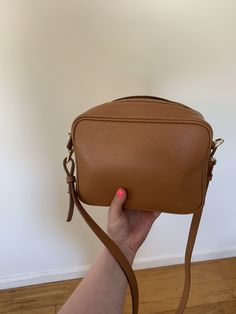 Italian Calfskin Crossbody Bag | Quince Brown Crossbody Camera Bag With Zipper Closure, Classic Gold Satchel With Zipper Closure, Gold Crossbody Satchel With Zipper Closure, Classic Gold Satchel With Zipper, Classic Crossbody Shoulder Bag With Zipper Pocket, Leather Camera Shoulder Bag With Gold-tone Hardware, Classic Crossbody Bag With Zipper Closure, Leather Crossbody Camera Bag With Gold-tone Hardware, Classic Gold Shoulder Bag With Zipper Closure