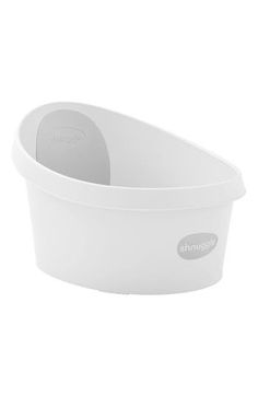 a white plastic bowl with the lid open